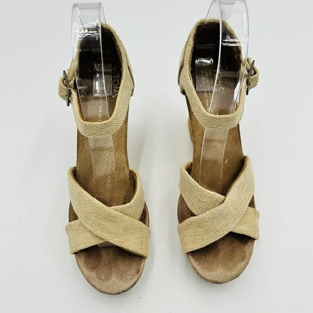 TOMS Natural Linen Tan Cork 4